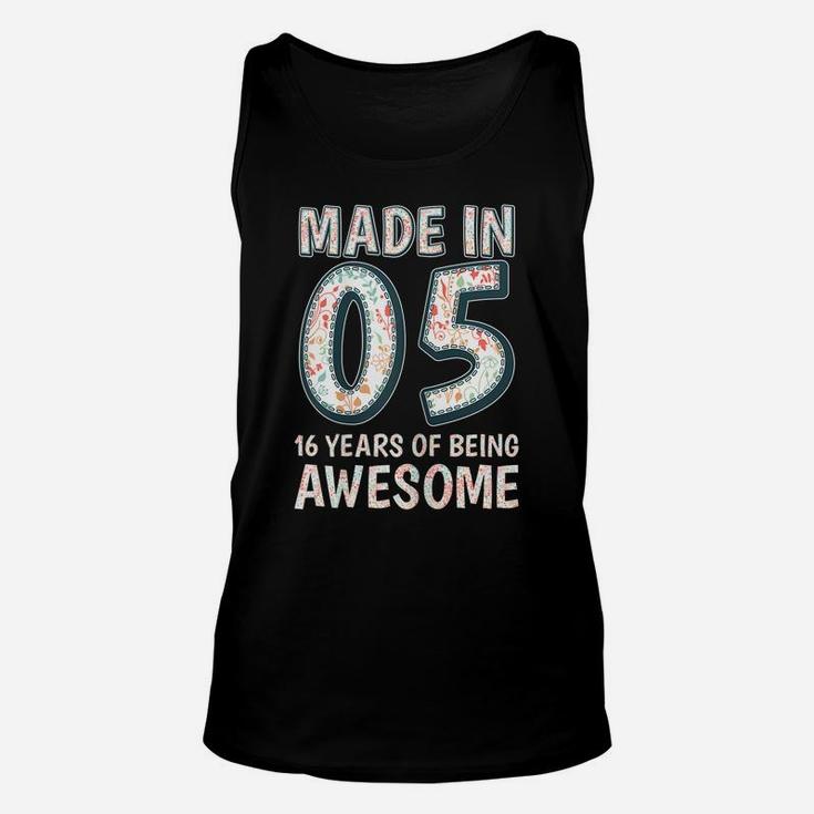 Sweet 16 Birthday Party Gift - Made In 05 16 Years Awesome Unisex Tank Top