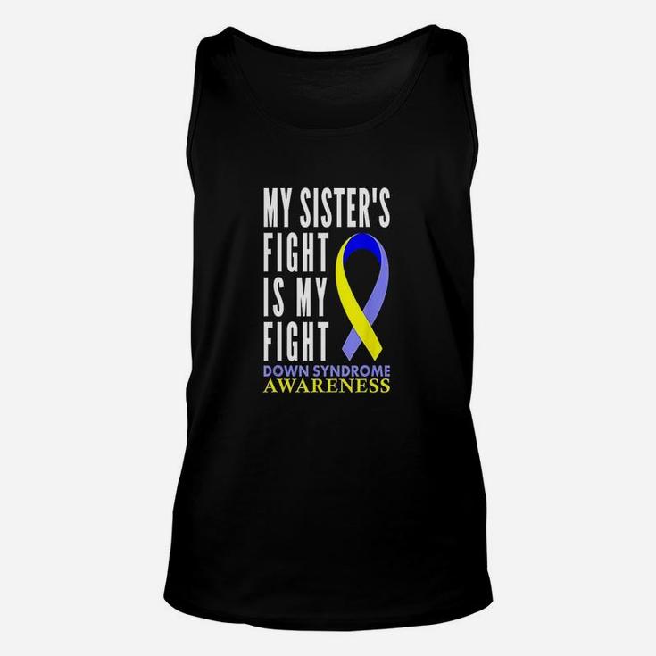 Syndrome Awareness Gifts Day Sister Yellow Blue Ribbon Unisex Tank Top