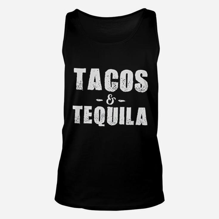 Tacos And Tequila Off Shoulder Tops White Mexican Vacation Funny Saying Unisex Tank Top