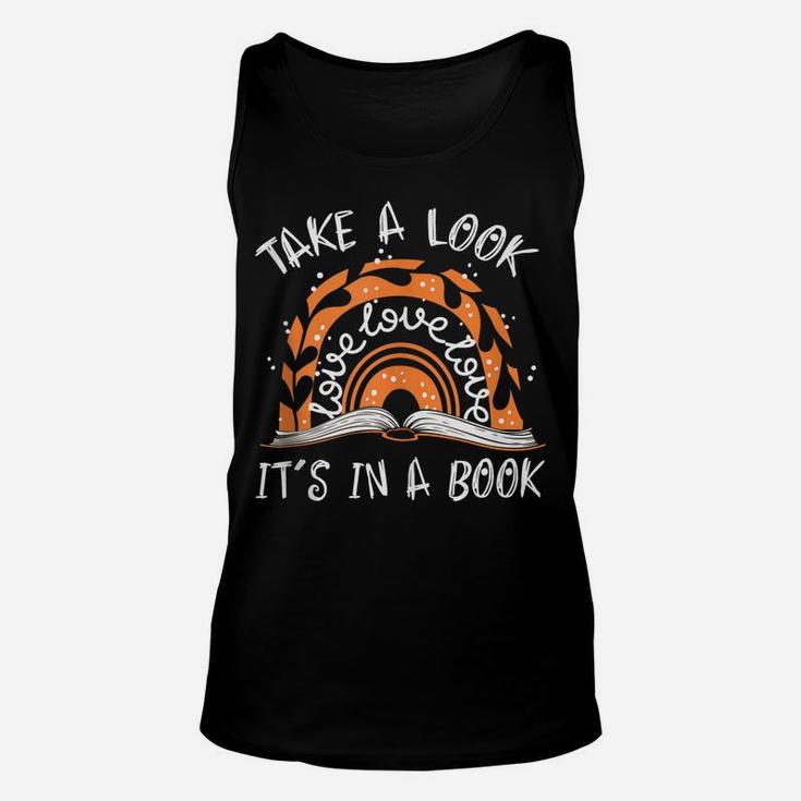 Take A Look It's In A Book Boho Rainbow Funny Reader Unisex Tank Top