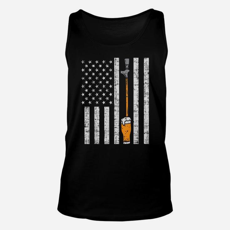 Tap Beer Us Flag Fun Draft Draught Fathers Day Men Dad Gift Unisex Tank Top