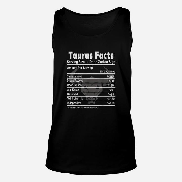 Taurus Facts  Funny Taurus Unisex Tank Top