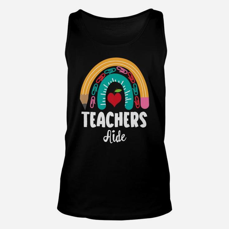 Teachers Aide, Funny Boho Rainbow For Teachers Unisex Tank Top