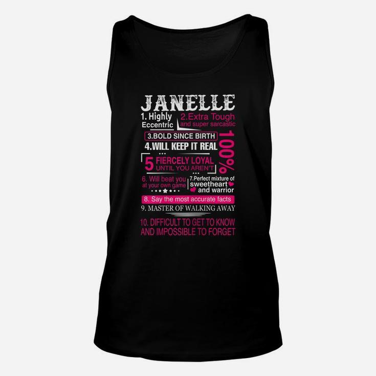Ten Facts About Women Name Is Janelle First Name Gift Unisex Tank Top