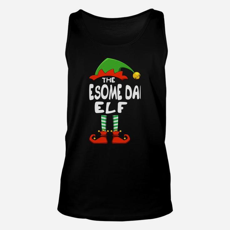 The Awesome Dad Elf Funny Matching Family Christmas Sweatshirt Unisex Tank Top