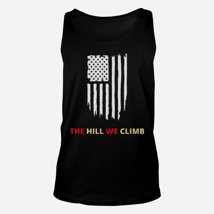 The Hill We Climb Distressed American Flag Unisex Tank Top