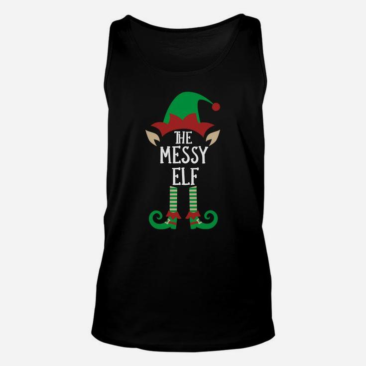 The Messy Elf Matching Family Group Christmas Party Pajama Sweatshirt Unisex Tank Top