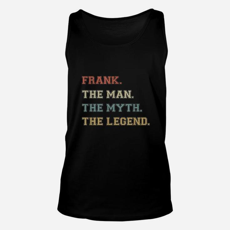 The Name Is Frank The Man Myth And Legend Varsity Style Unisex Tank Top