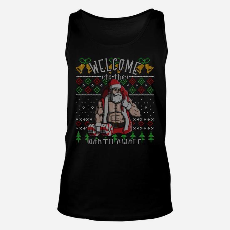 The North Swole Santa Claus Muscle Ugly Christmas Gym Gift Unisex Tank Top