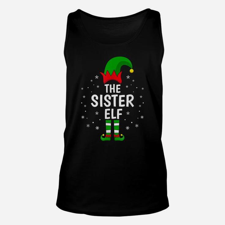 The Sister Elf Xmas Matching Family Funny Christmas Pajama Unisex Tank Top