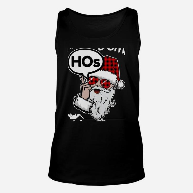There's Some Hos In This House Funny Santa Claus Christmas Sweatshirt Unisex Tank Top
