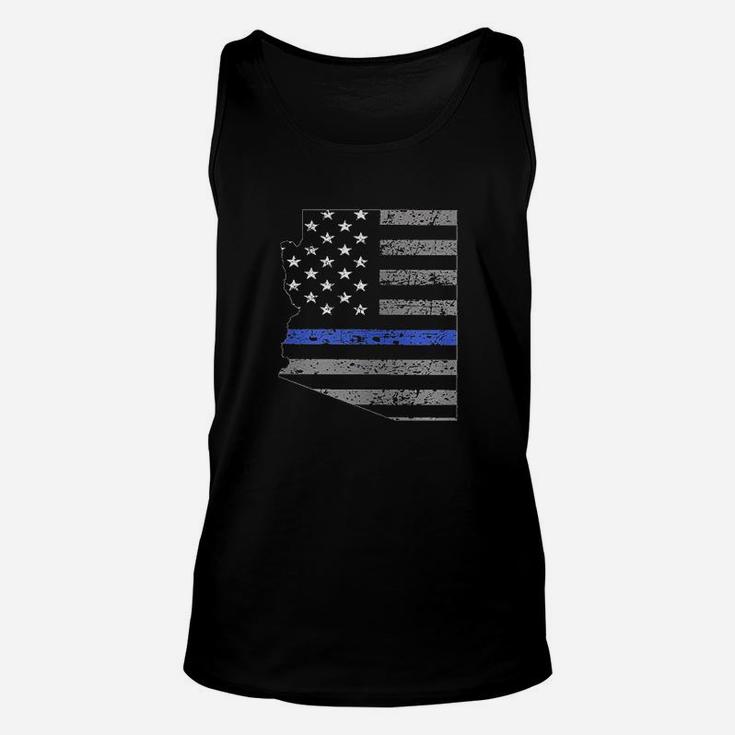 Thin Blue Line Us States With Usa Flag Police Week Unisex Tank Top