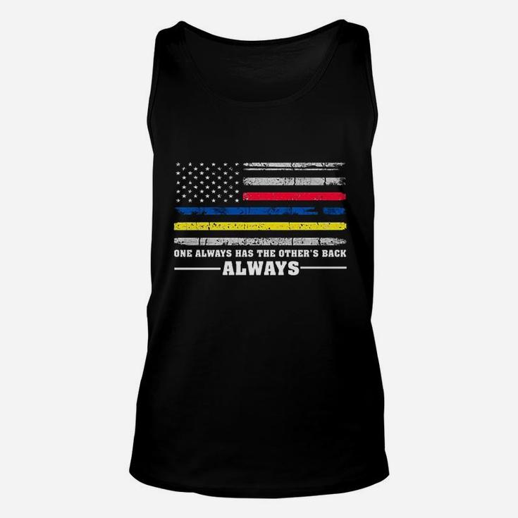 Thin Gold Line Thin Blue Line Thin Red Line Unisex Tank Top