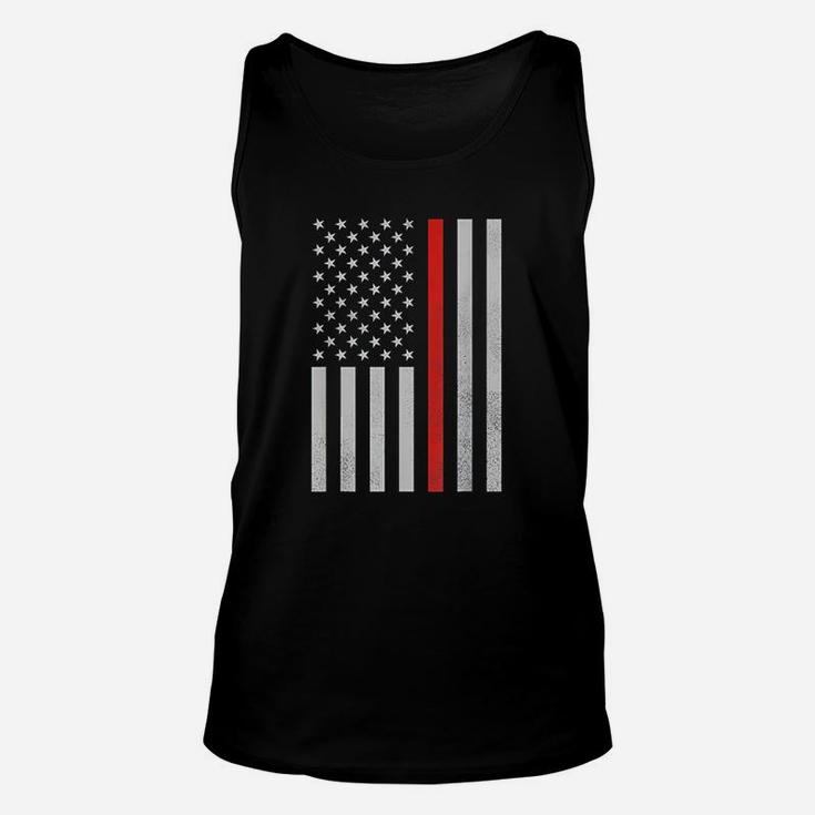 Thin Red Line  Firefighter American Flag Unisex Tank Top