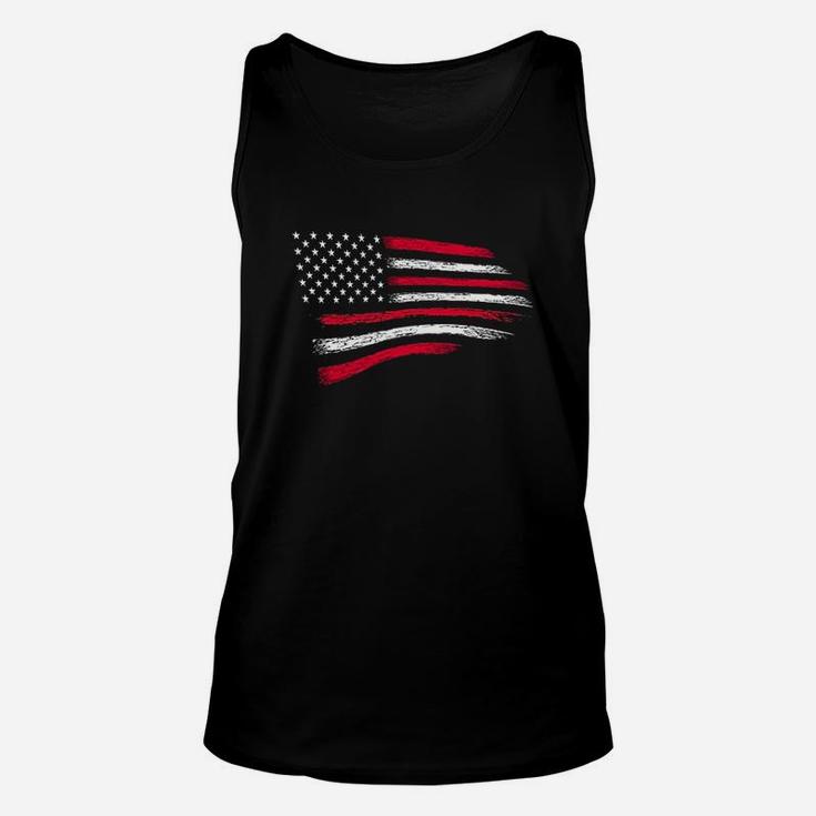 Thin Red Line Patriotic Firefighter Usa Flag Unisex Tank Top