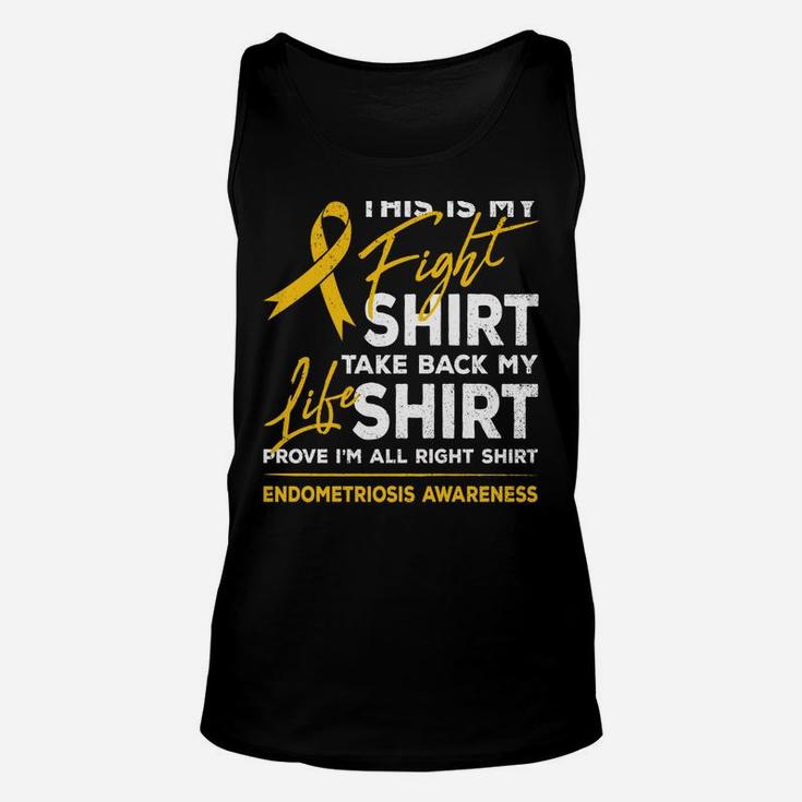 This Is My Fight Shirt Endometriosis Awareness Yellow Ribbon Unisex Tank Top