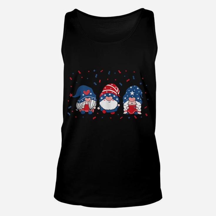 Three Gnomes Celebrating Independence Usa Day 4Th Of July Unisex Tank Top