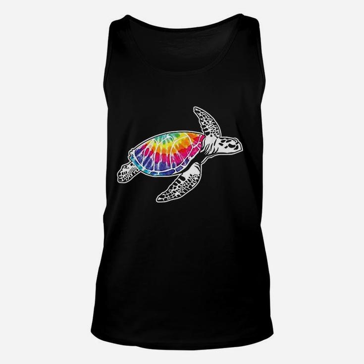 Tie Dye Sea Turtle Lovers Fun Hippie Retro Ocean Life Gift Unisex Tank Top
