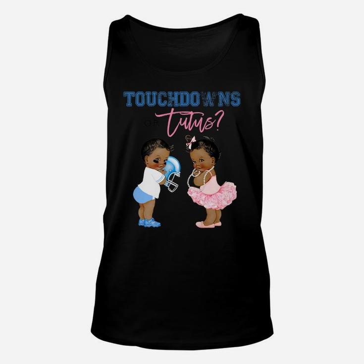 Touchdown Or Tutus Gender Reveal Family Baby Shower Matching Unisex Tank Top