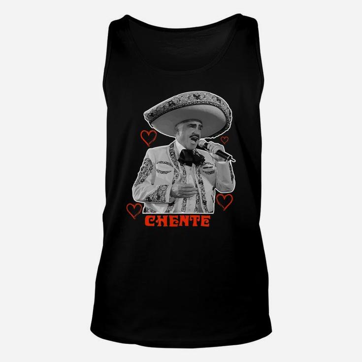 Tribute Chente Design With Red Heart Vicente Fernández Unisex Tank Top