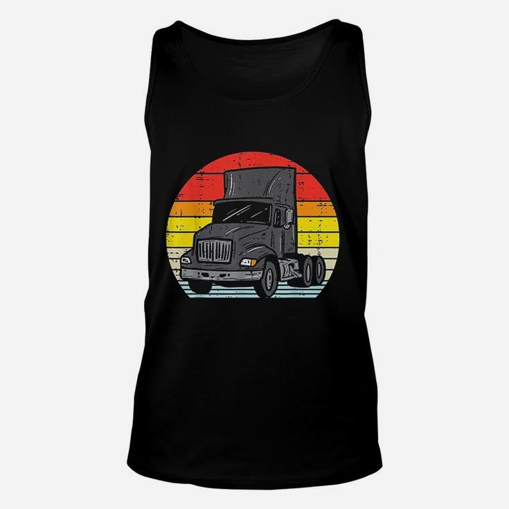 Truck Retro Truckin Big Rig Semi Trailer Driver Trucker Gift Unisex Tank Top