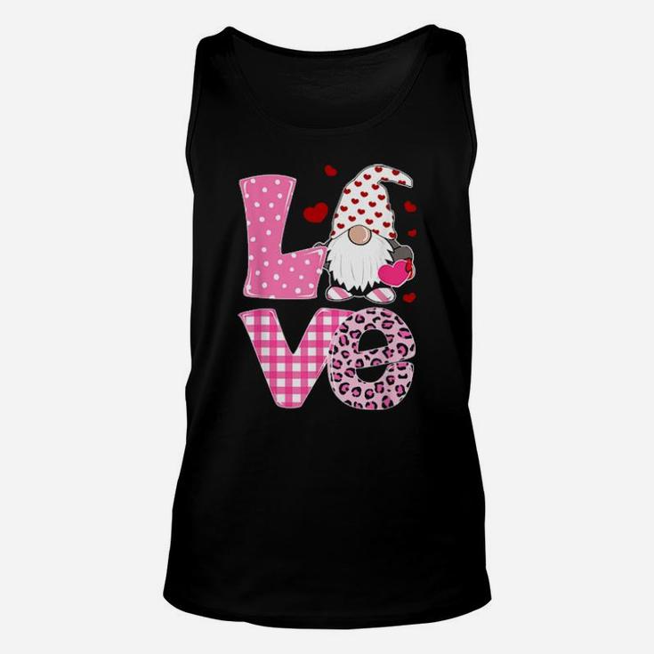 Tu Love Gnome Pink Leopard Plaid Costume Valentine Gifts Unisex Tank Top