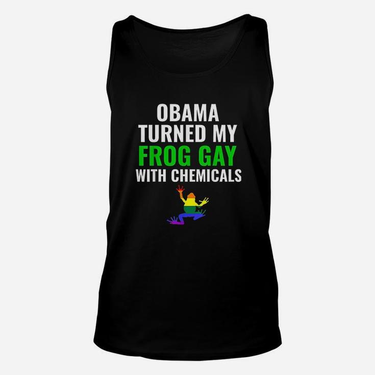 Turned My Frog Gay With Chemicals Gift Conspiracy Lgbt Unisex Tank Top