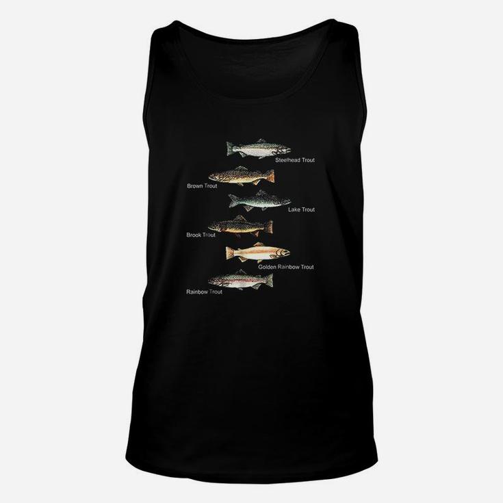 Types Of Trout Fish Species Collection Fishing Unisex Tank Top