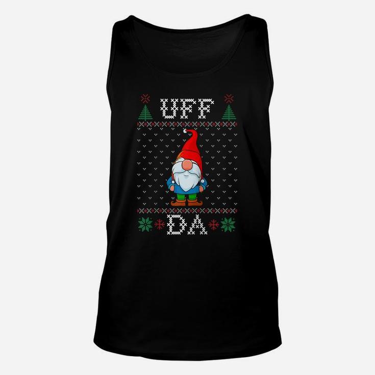 Uff Da, Swedish Tomte Gnome, God Jul, Ugly Christmas Sweater Raglan Baseball Tee Unisex Tank Top