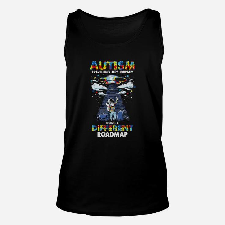 Ufo Autism Travelling Life's Journey Using A Different Roadmap Unisex Tank Top