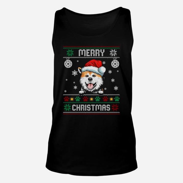 Ugly Merry Christmas Dog Akita Xmas Costume Gift Sweatshirt Unisex Tank Top