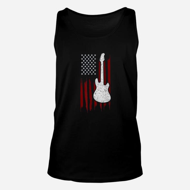 Us Flag Guitar 4Th Of July Unisex Tank Top