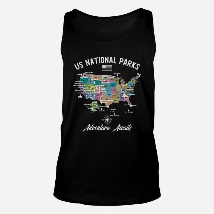 Us National Parks Map Unisex Tank Top