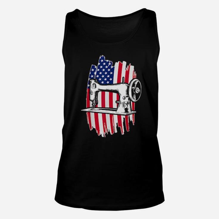 Usa Flag Tailor Sewer 4Th Of July Patriotic Sewing Unisex Tank Top