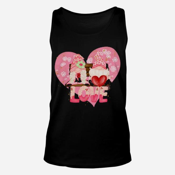 Valentine Gnomes Holding Hearts Valentines Day Gnome Love Classic Women Unisex Tank Top