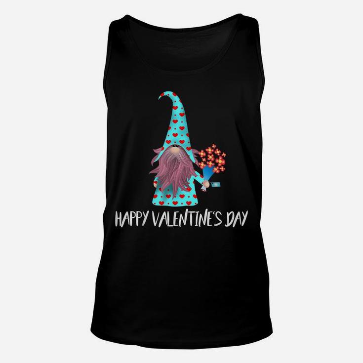 Valentine's Day Gnome With Flowers - Love Gnome Unisex Tank Top