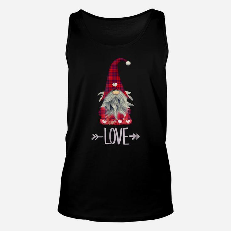 Valentine's Garden Gnome Plaid Shirt - Gnome Pj Shirt Unisex Tank Top