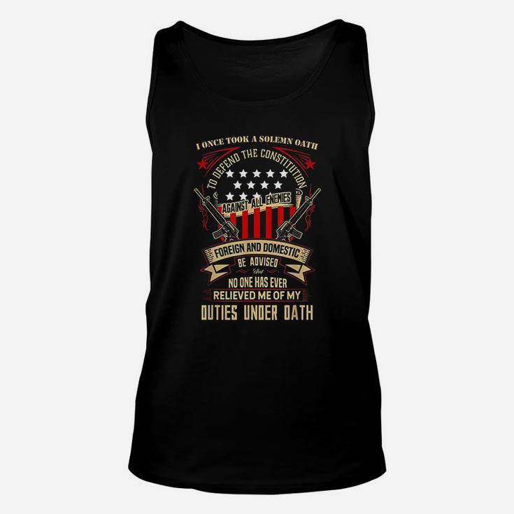 Veteran No One Has Relieved Me Of My Oath Unisex Tank Top