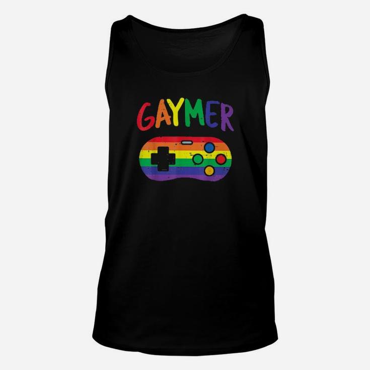 Video Game Controller Funny Lgbt Pride Gay Gamer Unisex Tank Top