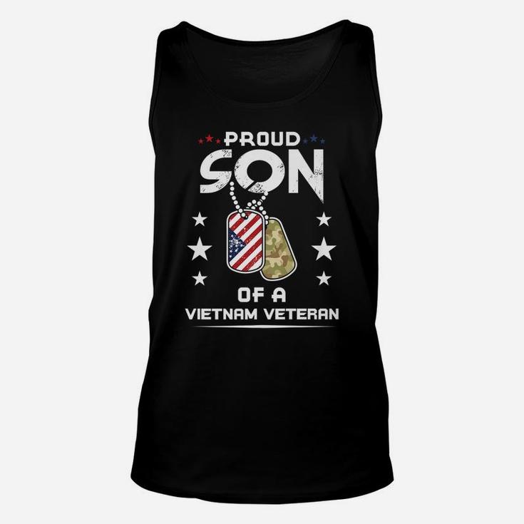 Vietnam Veteran Shirt Proud Son Dog Tag Tee Usa Men Boys Dad Unisex Tank Top