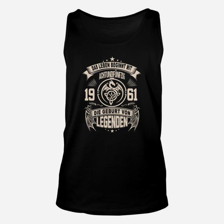 Vintage 1961 Geburtsjahr Legenden Unisex TankTop, Retro Design