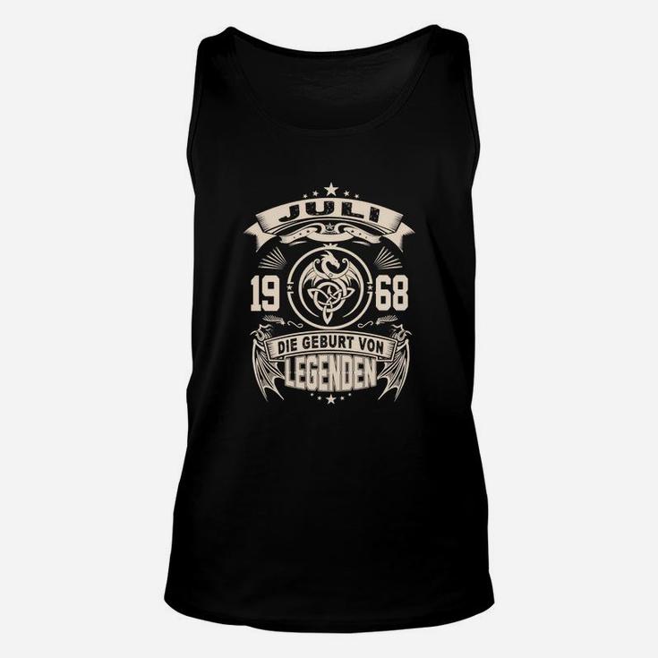 Vintage 1968 Geburtsjahr Legenden Unisex TankTop in Schwarz, Retro Design