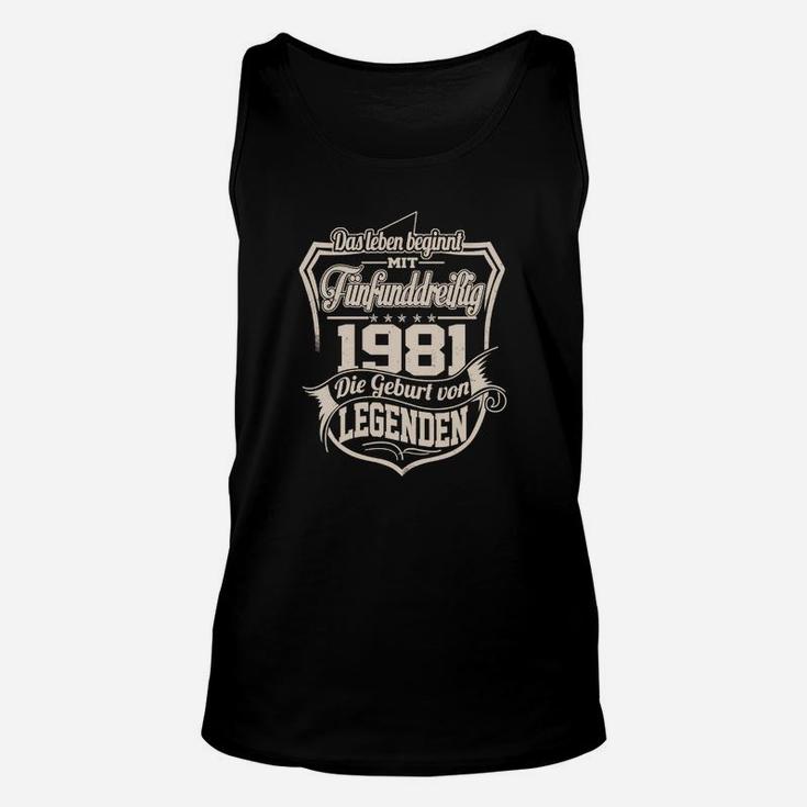 Vintage 1981 Legendäres Geburtstags Unisex TankTop, Retro Design