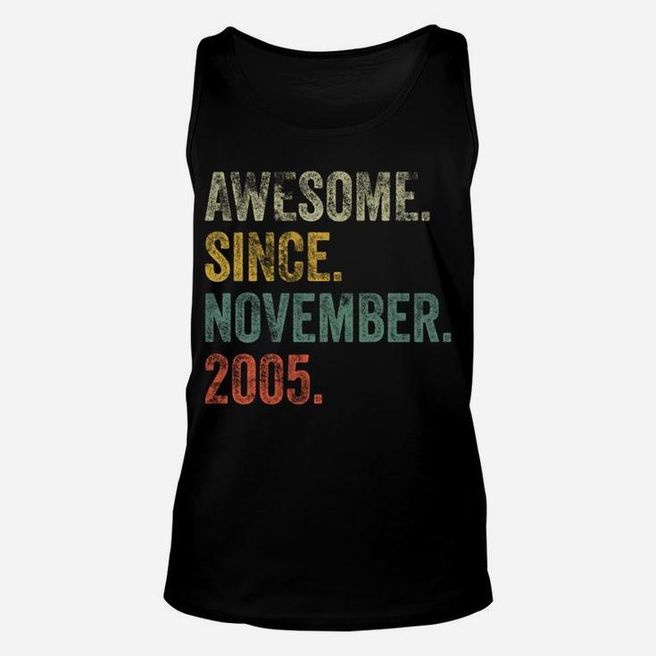 Vintage 2005 16Th Birthday Awesome Since November 2005 Unisex Tank Top