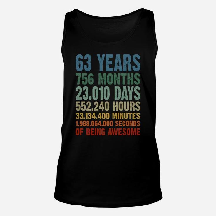 Vintage 63Rd Birthday 63 Years Wedding Anniversary Countdown Sweatshirt Unisex Tank Top