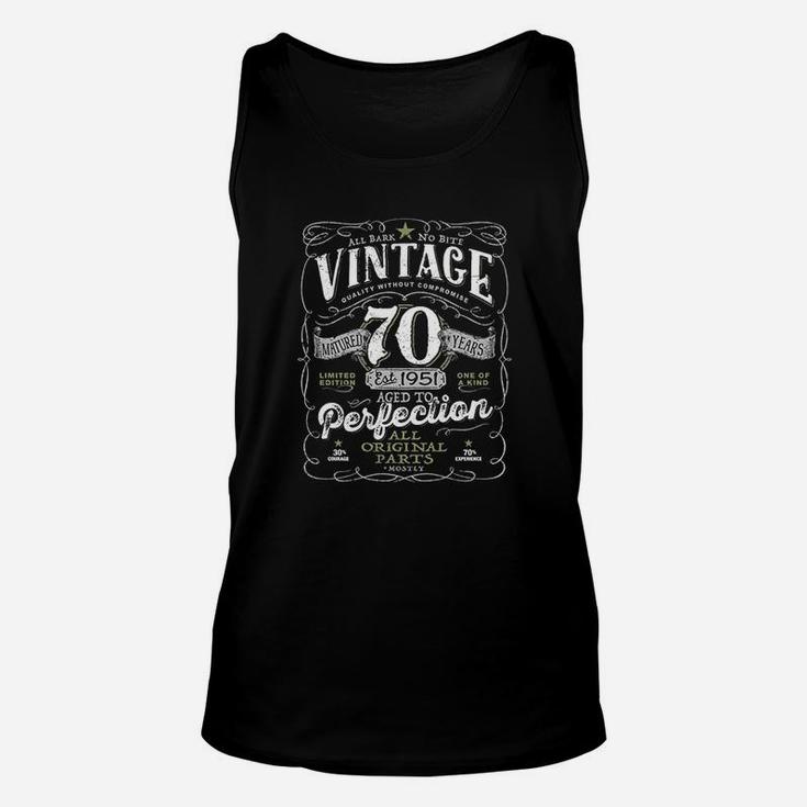 Vintage 70Th Birthday For Him 1951 Aged To Perfection Unisex Tank Top