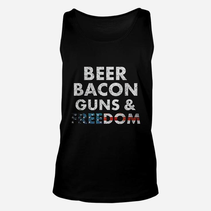 Vintage Beer Bacon Freedom Funny 4Th Of July Unisex Tank Top