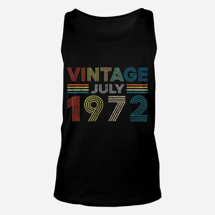 Vintage Born In July 1972 Man Myth Legend 48 Years Old Unisex Tank Top