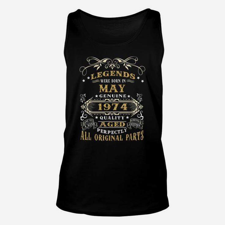 Vintage Born In May 1974 Man Myth Legend 46 Years Old Unisex Tank Top