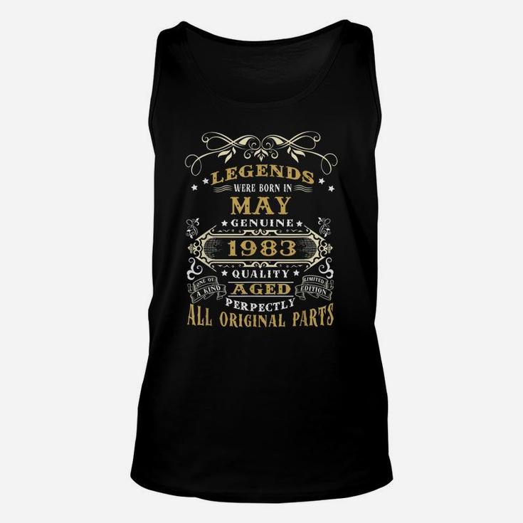 Vintage Born In May 1983 Man Myth Legend 37 Years Old Unisex Tank Top